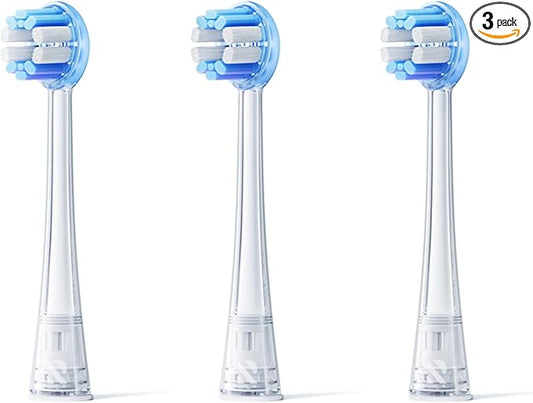 RANVOO AirJet II Original Replacement Head, Upgraded Jet Clean, 100% Plaque Removal, Conada Certified, White for Adult Protect Gum Orthodontic Teeth, 3 Packs, High-Performance Clean