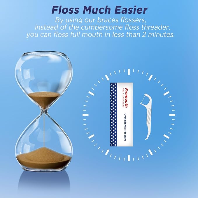 Individually Wrapped Orthodontic Flossers for Braces - Ortho Dental Floss Picks, 75 Count (Pack of 1)