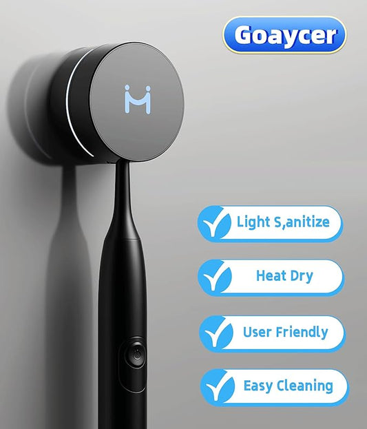 Toothbrush Holders for Bathroom,Smart Toothbrush Cleaner with Heat Dryer, Rechargeable Toothbrush Covers