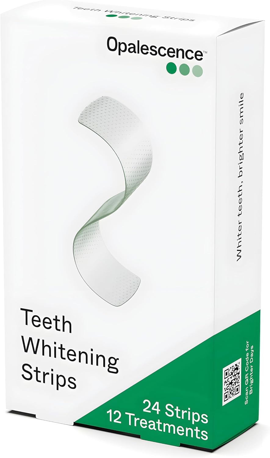 Opalescence Teeth Whitening Strips (12 Treatments) Hydrogen Peroxide Formula 10% – Enamel Safe – Comfortable Slip Free - Teeth Bleaching - Sensitivity Free - Plus Toothbrush 6050-1T