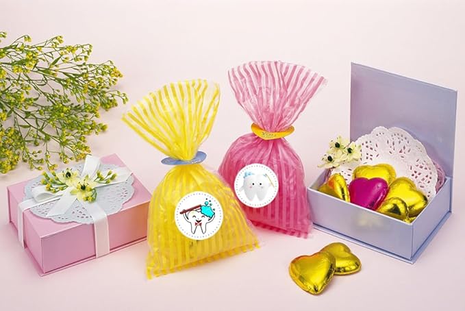 Oringaga 500 Tooth Party Decorations Teeth Roll Stickers Teeth Themed Birthday Baby Shower Gender Revealed Party Decorations Supplies Decor DIY Sticker Labels