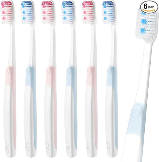 Pro Stain Eraser Medium Toothbrushes for Adults, Whitening Toothbrush with Spiral Medium Bristles for Smoke Tea Coffee Stain, Deep Plaque Removal, Rounded Bristle Tips for Gentle Cleaning