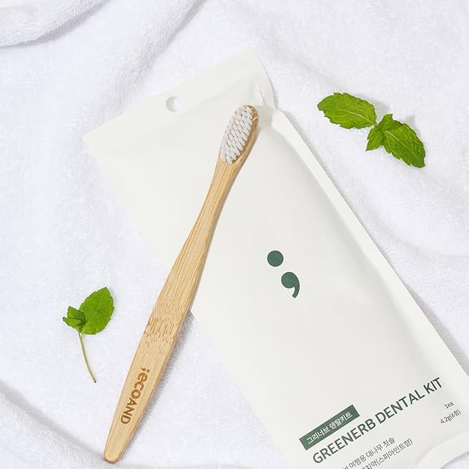 Greenerb Dental Kit - Eco-Friendly Bamboo Toothbrush & Solid Toothpaste Tablets | Travel & Zero-Waste Oral Care Set