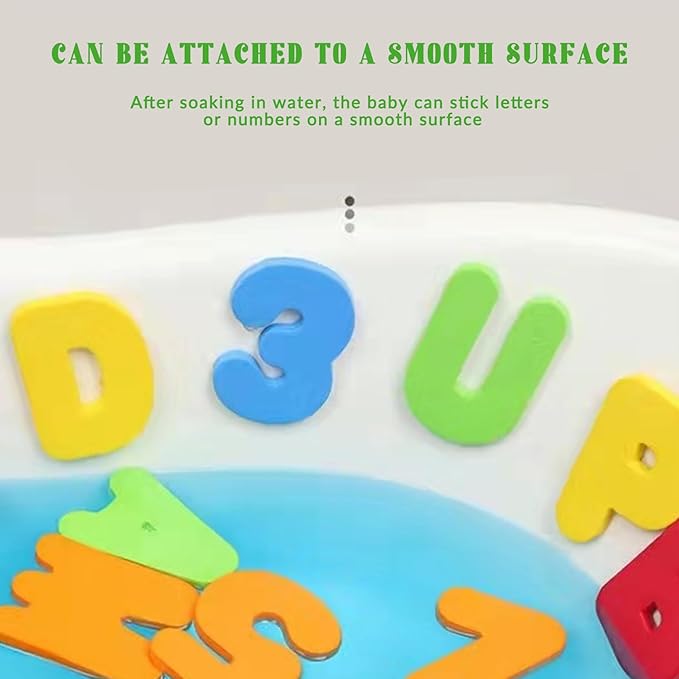 Bath Toys, 36 Sheets Fun Numbers and Alphabet Bath Toys, Floating Alphabet Letters & Numbers Learning for Bathtub Educational for Kids Children Boys Girls