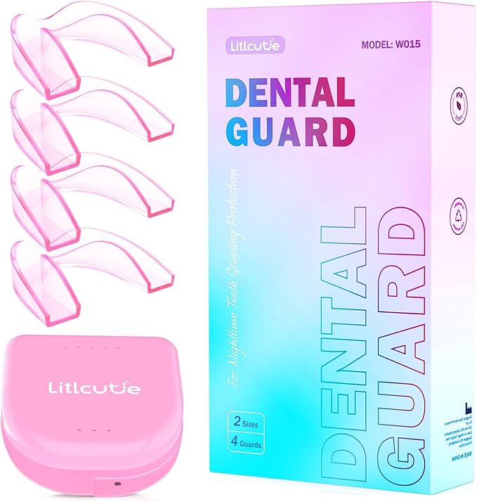 Large Mouth Guard for Grinding Teeth at Night, Night Guards for Teeth Grinding,Mouthguards for Grinding of Teeth, Sleep Guard with 2 x 5X Mirror Mouth Guard Case, Large (4 Pack)