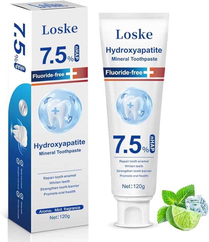 Hydroxyapatite Toothpaste for Stronger Teeth, Natural Remineralization Formula, Fluoride Free Whitening and Enamel Protection for Sensitive Teeth (1)