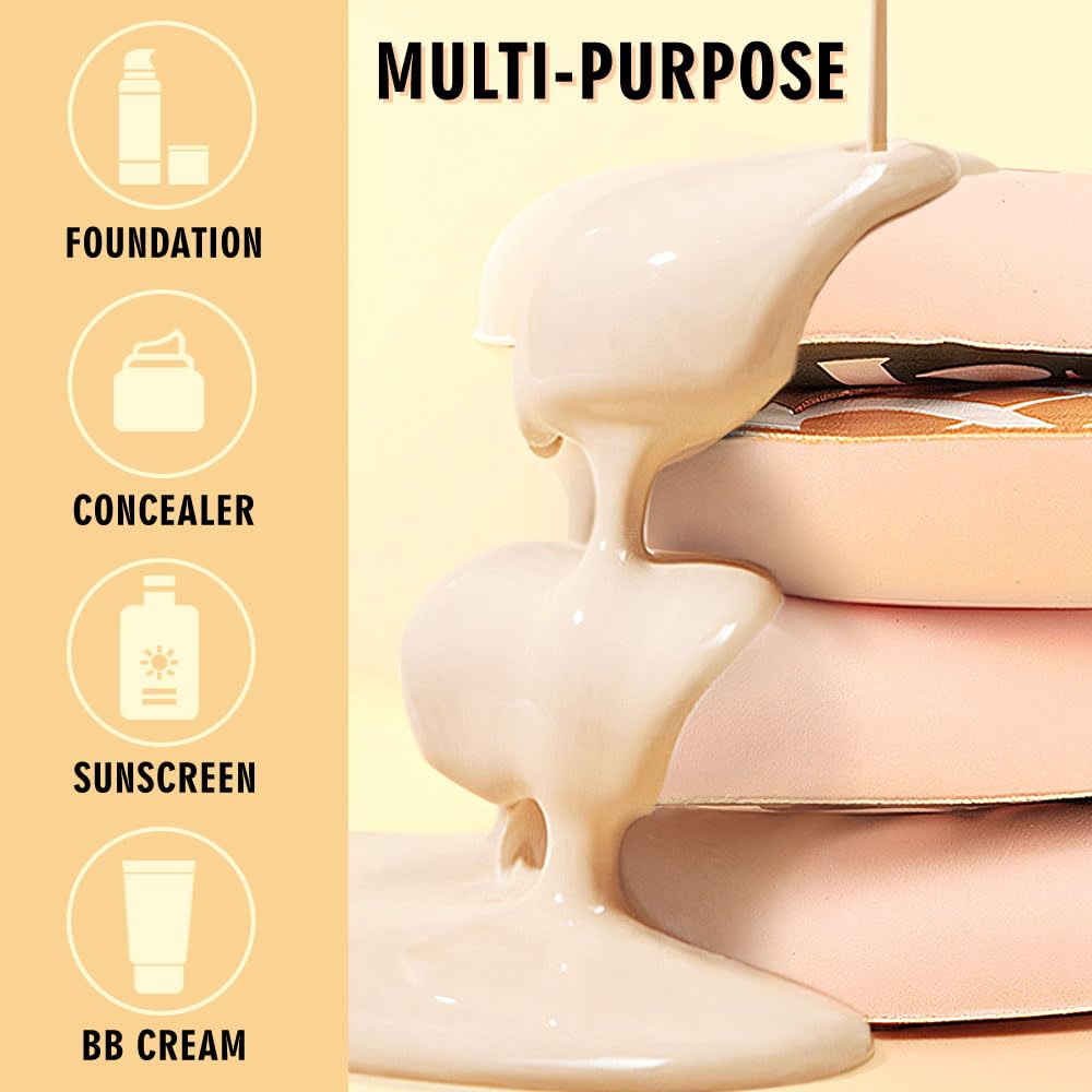 Makeup Sponge for Foundation Concealer and Powder,Latex Free Blender Sponge for Natural and Easy Makeup Soft Long Lasting Beginner-friendly,Travel Size Beauty Makeup Tools (Yellow XL 5 Pcs)