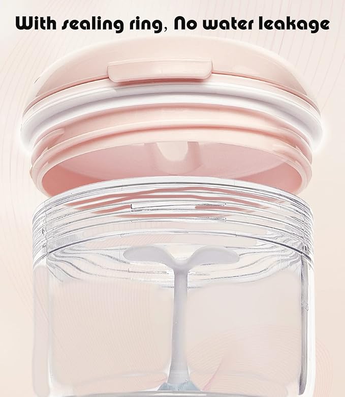 MURRI&MURRDI Retainer Mouth Guard Soak Container Box, Denture Bath Case with Strainer Basket, Braces Cleaner Cup Leak Proof, Travel Cleaning Storage Holder for Invisalign Aligners Dental, Pink