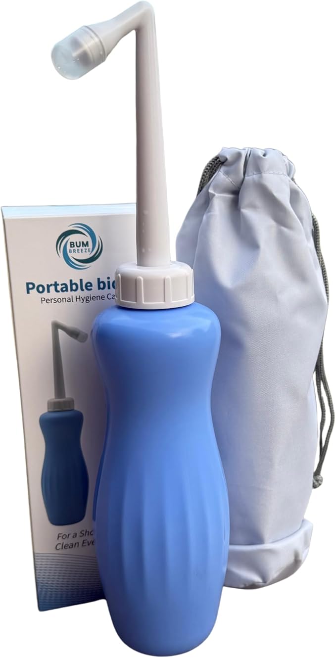 Upgraded Portable Bidet Bottle 16.9oz (500ml) with Carry Bag – Handheld Travel Bidet / Peri Bottle with Retractable Nozzle & Quick Air Valve – Postpartum, Camping, Toilet, Toddler Hygiene