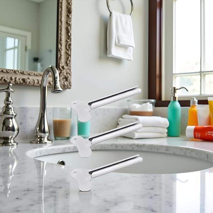 3 Pcs Silver Metal Tube Squeezer Keys, Tube Toothpaste Squeezer Keys Metal Hair Dye Color Key Roller Dispenser Tools, Daily Living Tube Squeezing Aids