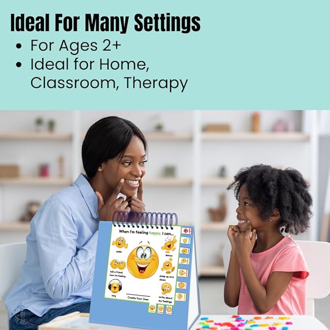 Thought-Spot I Know What to Do Flipbook | Emotions Wheel & Feelings Chart | Emotional Regulation Tool for Home, Class, Calm Down Corner | Helps Kids Learn Coping Skills | Autism Must-Have