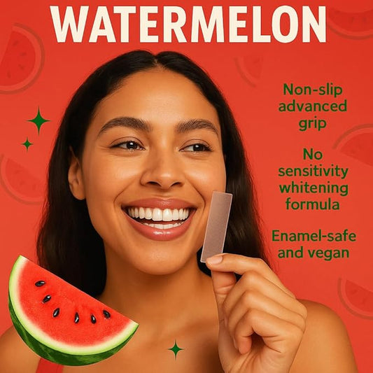 Pap Teeth Whitening Strips – Peach and Watermelon Flavor | Enamel-Safe, Sensitivity-Free Whitening, Gentle Daily Use, 28 Strips (14 Treatments) (Watermelon)