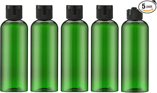 LISAPACK 3.4 oz Travel Bottles for Toiletries, Plastic Travel Size Containers for Shampoo Conditioner TSA Approved, Empty Small Squeeze for Lotion, Leak Proof Mini Liquid Tube for Refillable Green