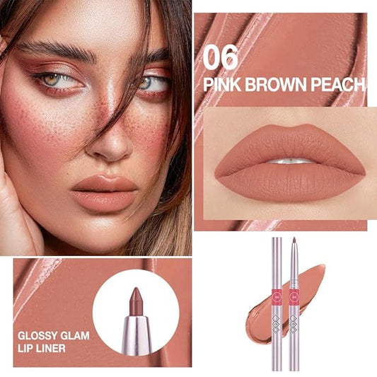 Retractable Lipliner Pencil Waterproof Makeup for Lip Liner and Eye Liner, Smooth and Creamy, Long Lasting Matte Finish, Vegan Beauty, Matte Velvet Pigmented Lip Liner (06#Peach Red, 1)