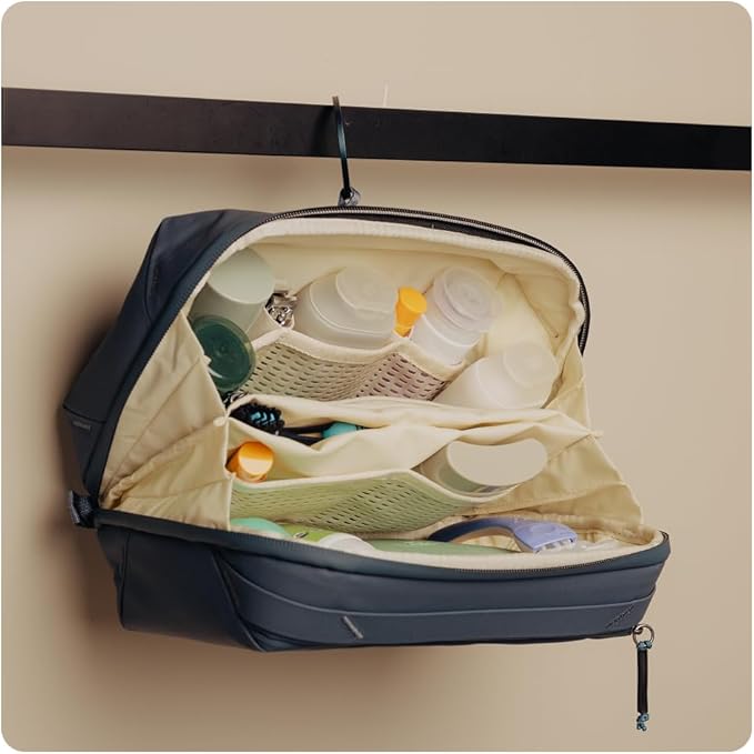 Peak Design Wash Pouch, Eclipse, Weatherproof Travel Toiletry Bag, Upright or Hanging Kit with Pockets, Magnetic Toothbrush Pocket, Wide UltraZip Opening, Toiletry Bag for Men and Women