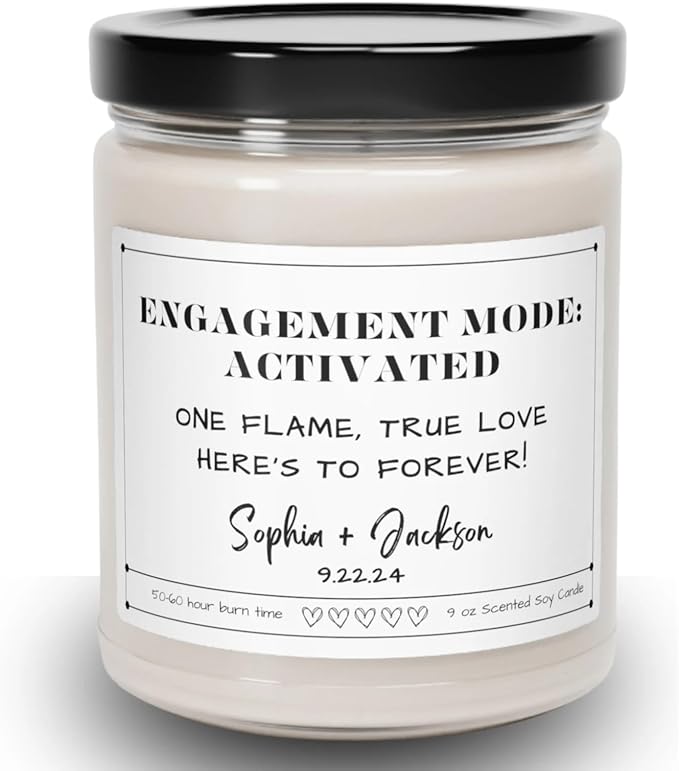 One Flame True Love Candle Gifts for Couples, Engagement Gift for Newlyweds, Custom Gift for Men Women, Gift for Husband Wife, Soy Scented Decorative Candle for New Homeowner Gift, Style 5