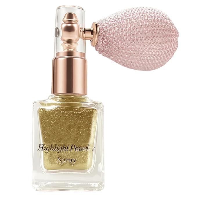 Champagne Highlighter Spray, Professional Shiny Glitter Spray for Eyeshadow Face and Body Luminizers, Loose Shimmer Powder Makeup Mist for Women Kid Rave Outfits Festival Accessories
