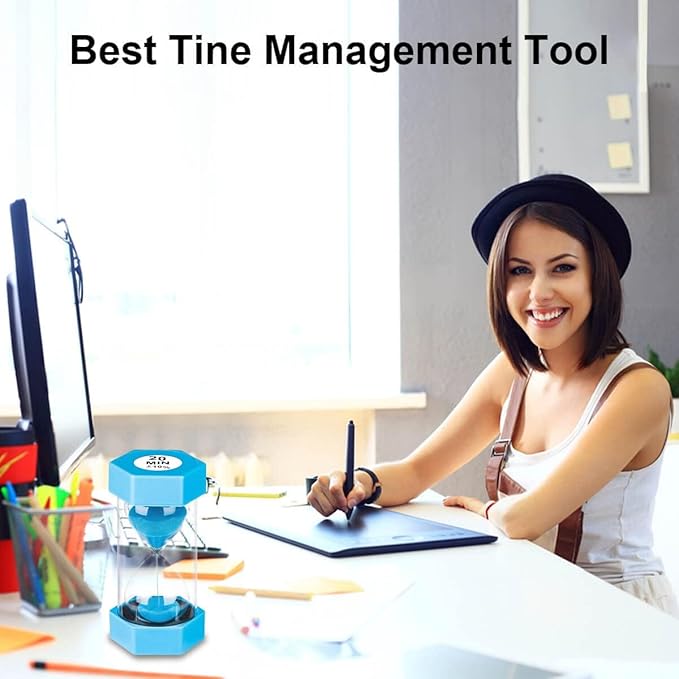 SuLiao 20 Minute Sand Timer Hourglass, Unbreakable Pink Watch 2 Minuto, Small Clock One Minute, Plastic Hour Glass for Kids, Games, Classroom, Kitchen, Decor