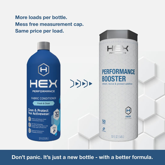 HEX Performance Fabric Booster, Fresh, 100 Load (Pack of 2) - Safe for Activewear, Made for Sensitive Skin, Eco-Friendly
