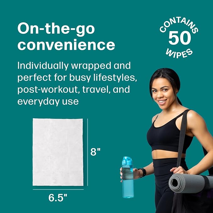 Dew Well Deodorant Wipes - On-the-Go Travel Deodorant - Fresh Mint, Rose & Cucumber Scents Body Wipes for Women - Aluminum, Paraben & Sulfate Free Mini Toiletries - 50 Count, Mint/Rose/Cucumber