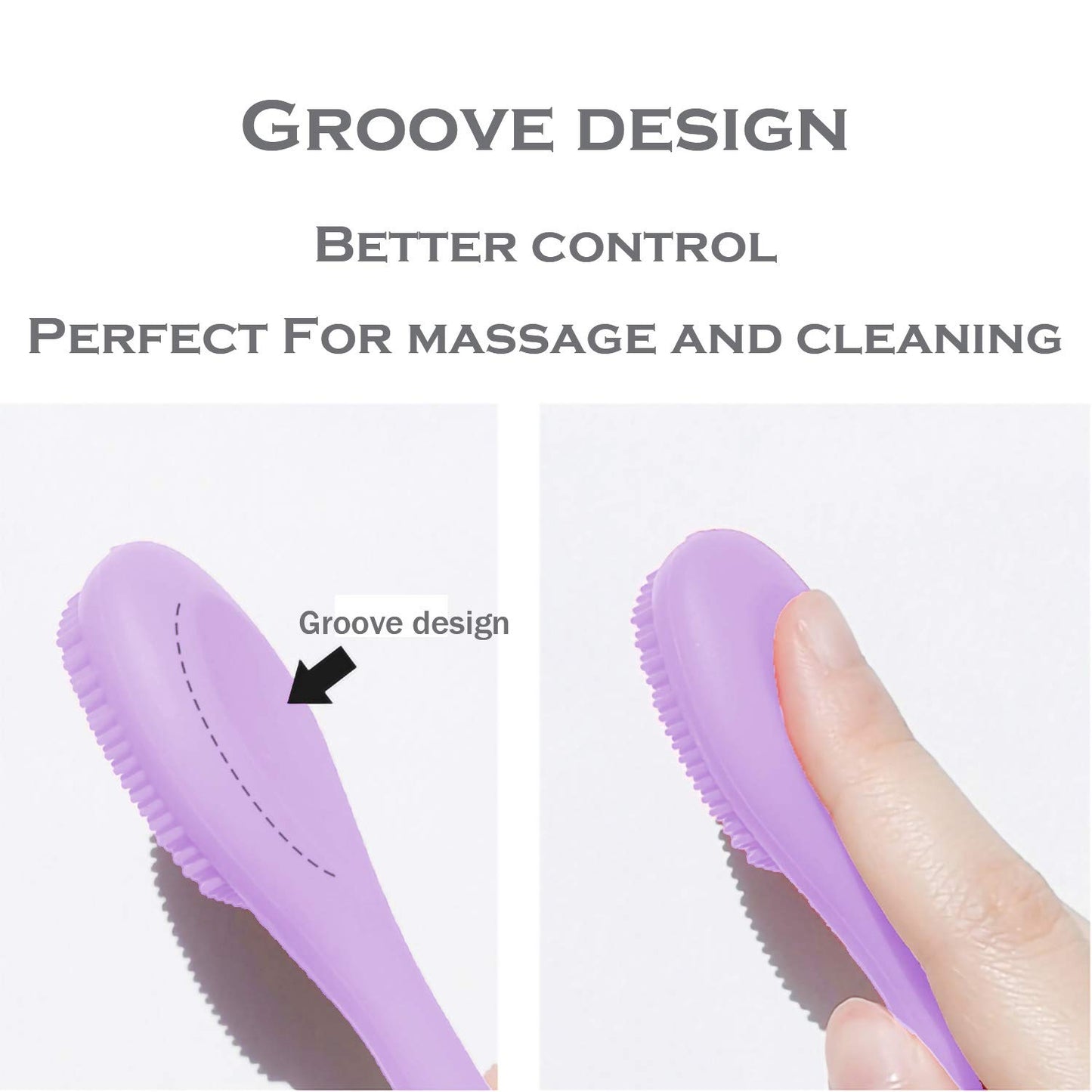 Silicone Facial Mask Applicator Face Masks Skincare Brush Facial Scrubber Double-Head Lotion Spatula Scoop for Makeup,Foundation,Cream,Lotion,Moisturizer,Gel,Peel,Mud Masks (Purple+Gray)