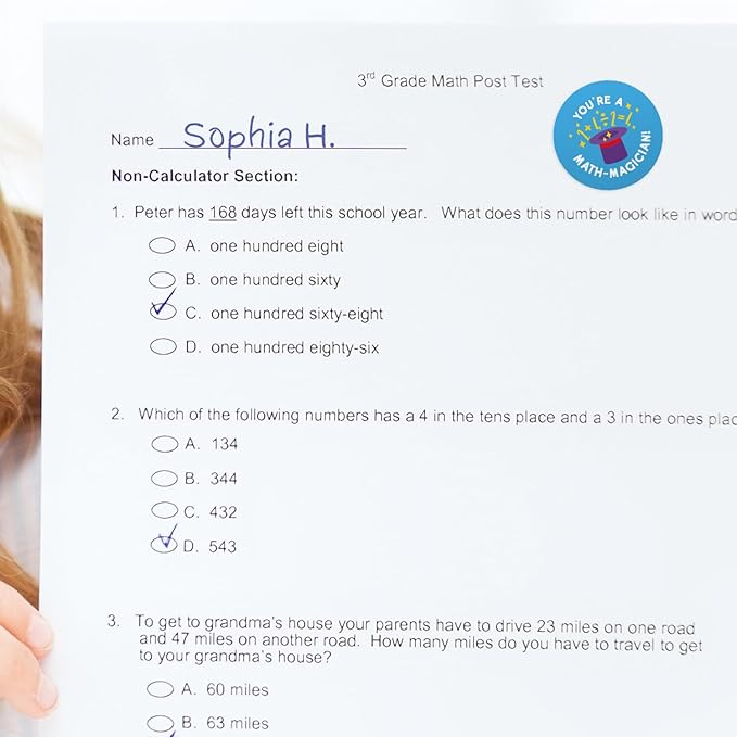 Math Inspired Reward Stickers / 500 Motivational Mathematics League Teacher Worksheet Rewards / 8 Alternating Encouraging Classroom Recognition Designs / 1.5" Elementary Student Award Labels