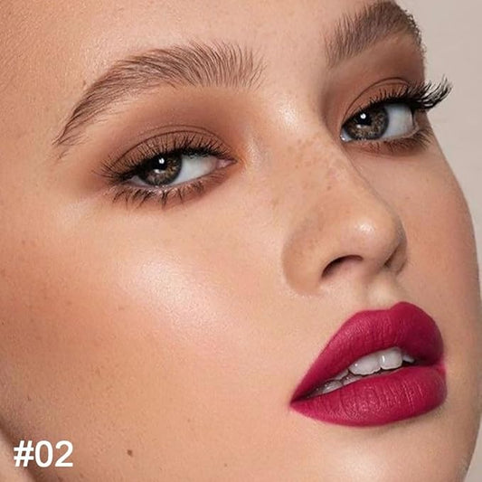 Kaely 2-in-1 Plum Red Lip Liner & Lipstick Set Kit for Women, Matte Lips Kit with Lip Liner Lip Stains Long Lasting Waterproof 24 Hour Lipstick and Lip Liners Combo Lipliners Pencil Set 02