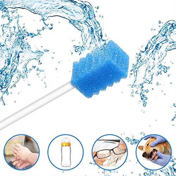 250 Count, ZIZNBA Mouth Swabs Sponge, Disposable Oral Swabs Sterile Unflavored Swabsticks