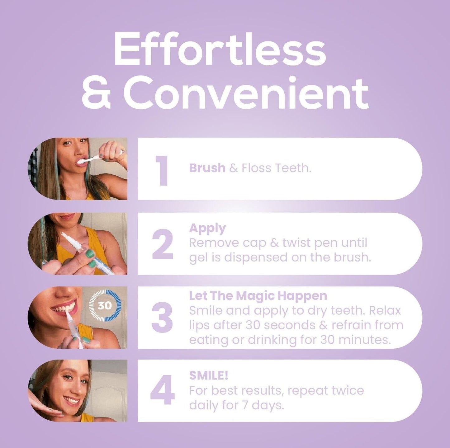 Venus Visage Teeth Whitening Pen - Effective Teeth Whitening Gel - 40+ Uses - Professional Formula - Mint Flavor - No Sensitivity (0.10 Fl Oz (Pack of 3))