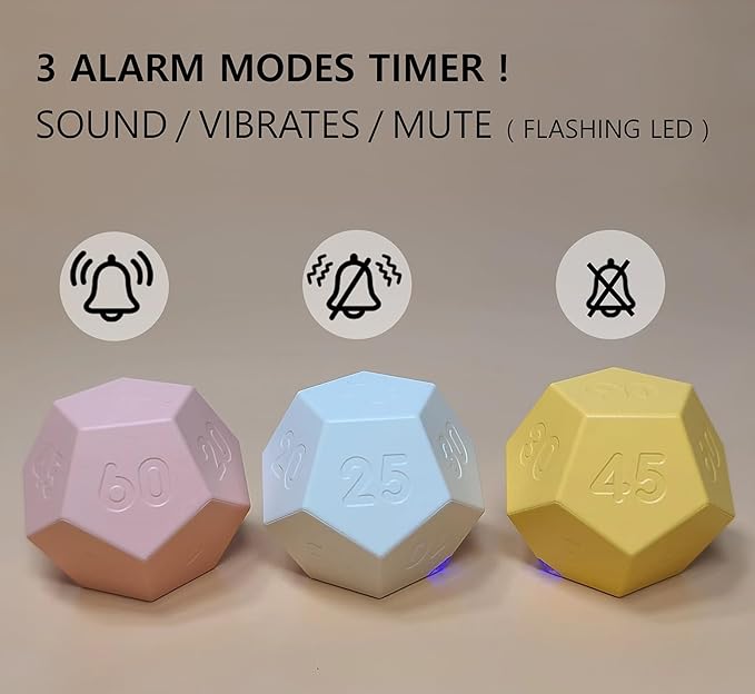 Cube Pomodoro Timer, Rechargeable Small Cute, Timer for Kids and Classroom, Kitchen, Cooking, Workout & Study Countdown, Time Management Tool (Rose Pink)