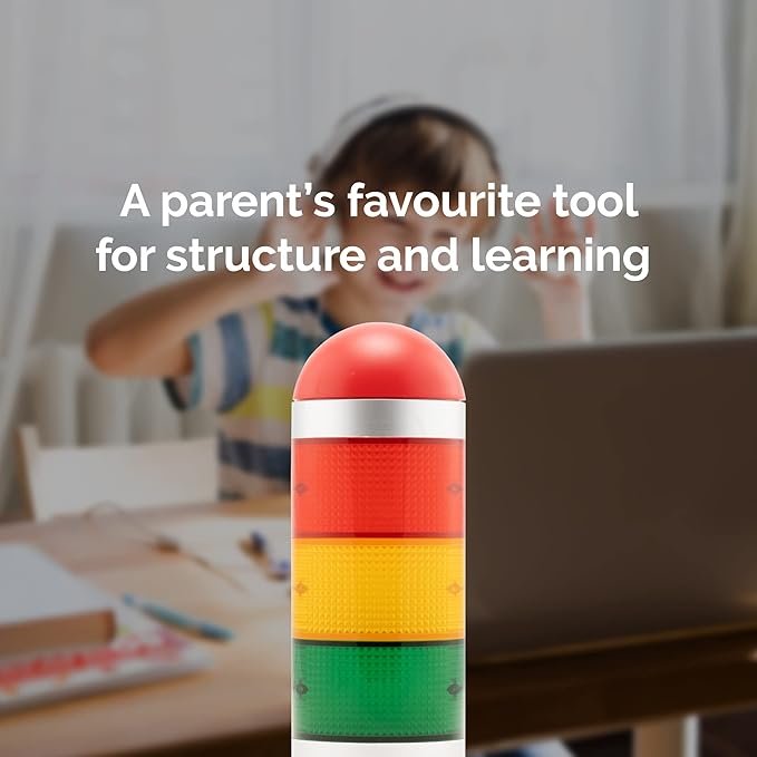 KADAMS Visual Timer for Kids with Audio Pre-Alarm - Traffic Light Alarm for Kids Toddler Teachers Classroom Home Time Management Tool 24hr Countdown Pause Memory Function, Silver