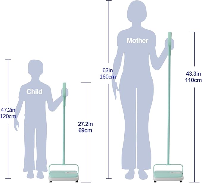 Eyliden Carpet Sweeper, Mini Size Lightweight Hand Push - No Noise, Non-Electric, Easy Manual Sweeping Only for Carpet Cleaning (Mint)