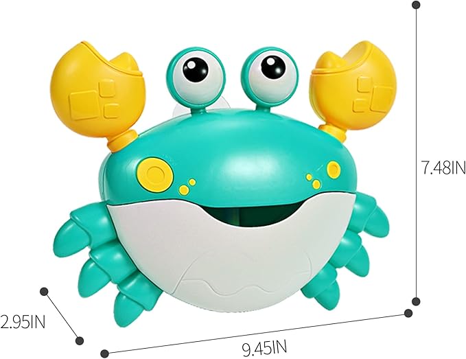 Deejoy Crab Bubble Bath Maker for The Bathtub,Blows Bubbles and Plays 12 Children’s Songs,Sing-Along Bath Bubble Machine Baby, Toddler Kids Bath Toys Makes Great Gifts for 3 Years Girl Boy[Green]