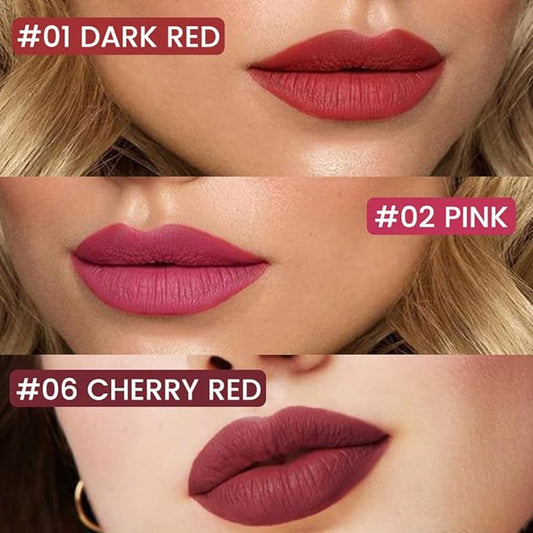 Kaely 3Pcs Dark Red Pink Cherry Red Longwear Liquid Lip Liner Waterproof, 24 Hour Long Lasting Lip Liner Stain Marker Pen, 2-in-1 Matte Semi Permanent Lipliner & Lipstick, 01+02+06