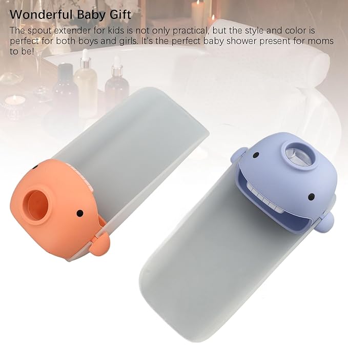 2Pcs Faucet Extender for Hand Washing, Cute Cartoon S Sink Faucet Extender, Toddlers Bathroom Access with Wide, Sile and PP l for Boys and Girls