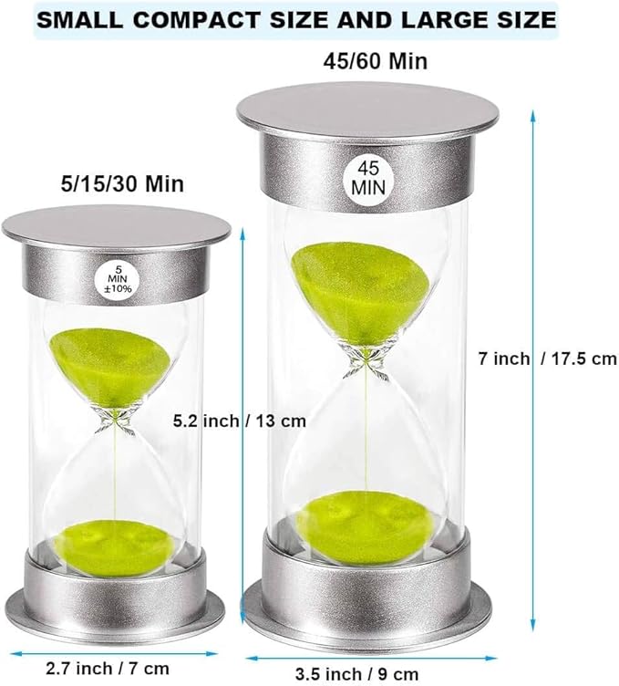 SuLiao Sand Timer 60 Minute Hourglass, Green Sand Watch 60 Min, Large SandClock one Hour, Colorful Plastic Hour Glass Sandglass for Kids, Games, Classroom, Kitchen, Decor