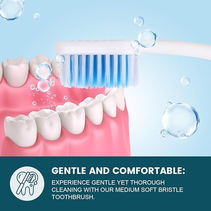 Navona 50 PCS Individually Wrapped Bulk Toothbrush Pack, Disposable Toothbrush, Toothbrushes Bulk for Adults, Kids Toothbrushes, Soft Bristle, Ergonomics Handle, Perfect for Travel, Hotel, Donation