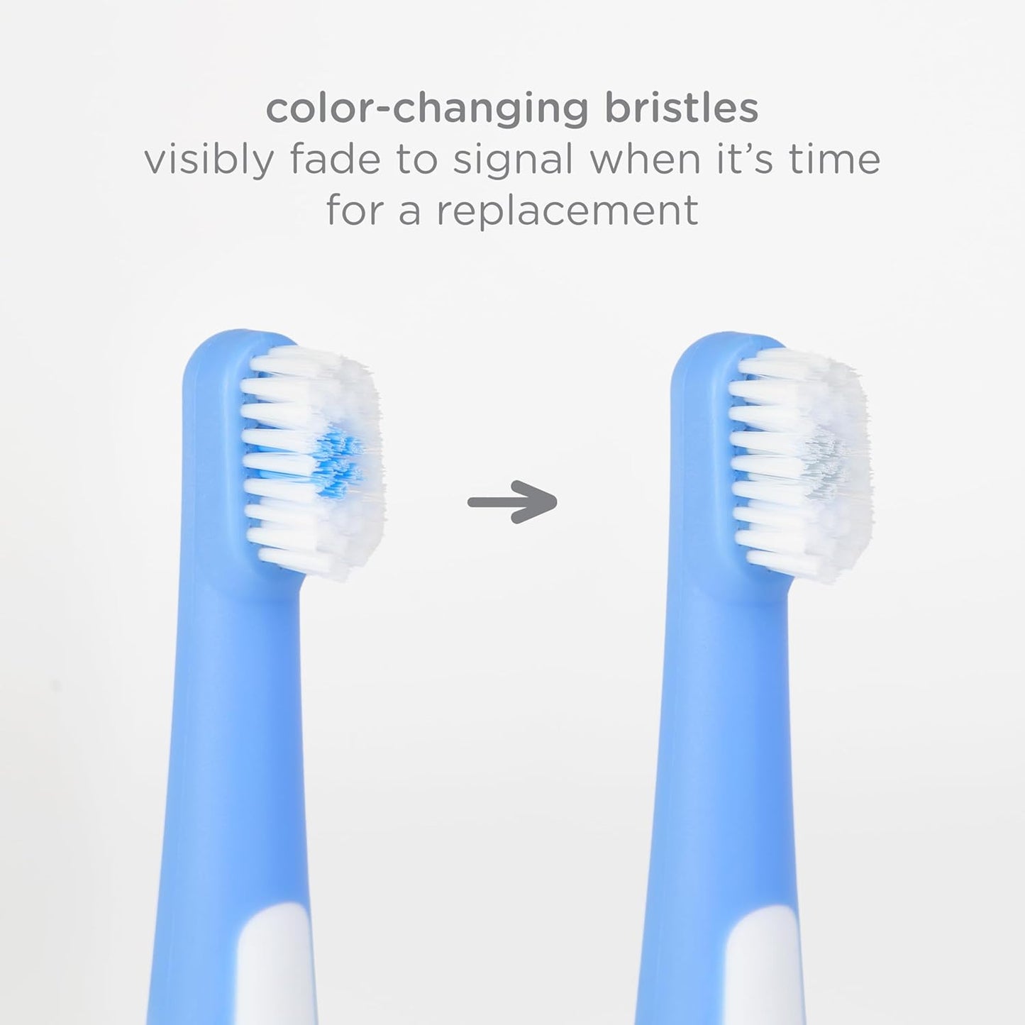 Ubbi Grow with Me Toothbrush Training Set for Babies and Toddlers, Includes Silicone Finger Brush, 360° and Soft Bristled Toothbrush, Polaris Blue