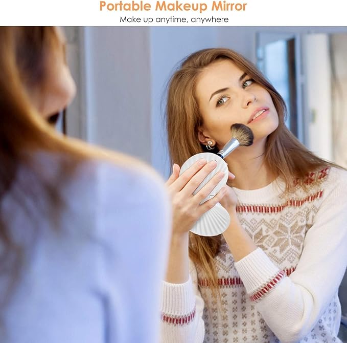 Mini Compact Mirror for Travel - 3.5" Portable, 2-Sided, Lightweight & Shatterproof, Folding Hand Held Mirror, Unique Gift for Women