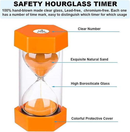 Sand Timer 2 Minute SuLiao Hourglass: Colorful Plastic Sand Clock, Large Red Sand Watch, Reloj de arena 2 Minuto, Unbreakable Sandglass for Childs, Office, Games, Decorative