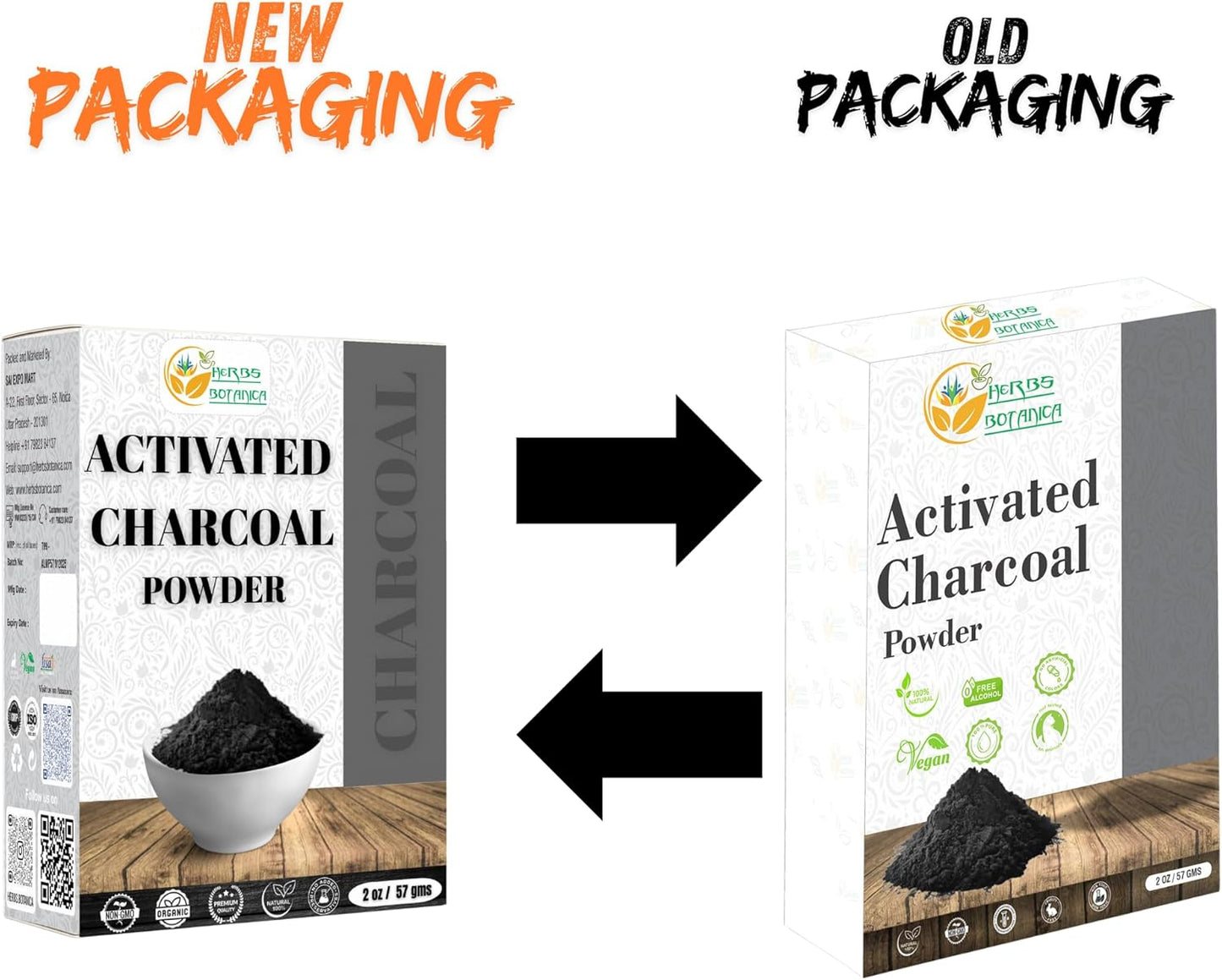 Herbs Botanica Activated Charcoal Powder 100% Food Grade, Natural Detoxifier for Teeth Whitening, Digestive Health, Face Masks, DIY Skincare, Detox Drinks & Bug Bite Relief 3.5 oz Pack