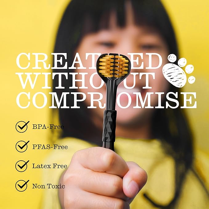 Twice Twice Kids 3D Triple-Head Toothbrush – Gentle, Soft Bristles for Braces, Aligners, and Sensitive Gums, Fun Design for Effective Plaque Removal & a Fresh, Clean Smile, 2 Count