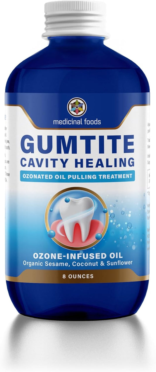 Medicinal Foods Gumtite Ozonated Mouthwash Oil | Natural Treatment for Gum Health | Oral Care | Gum Inflammation Relief | Plaque Prevention | Fight Bad Breath | Gum Repair & Dental Health
