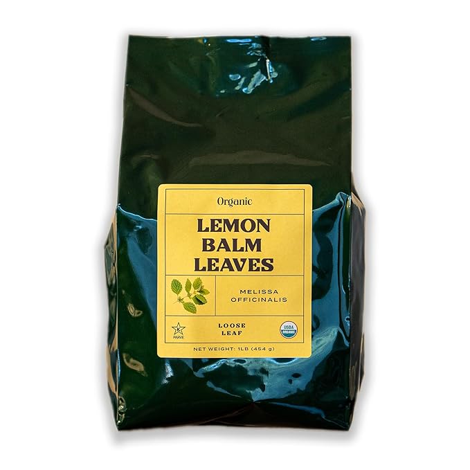 Worldwide Botanicals Organic Lemon Balm Tea, 1Lb - Loose Leaf Premium Herbal Tea | 100% Pure Lemon Balm Leaves | For Stress Relief and Good Digestion | Kosher