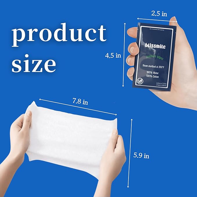 Individual Travel Wipes - 100% Water - Hand, Face & Body - Unscented Wet Wipes for Baby & Adult with Sensitive Skin - Mini Feminine Wipes for Women - Individually Wrapped, On the Go Essentials - 22 Ct