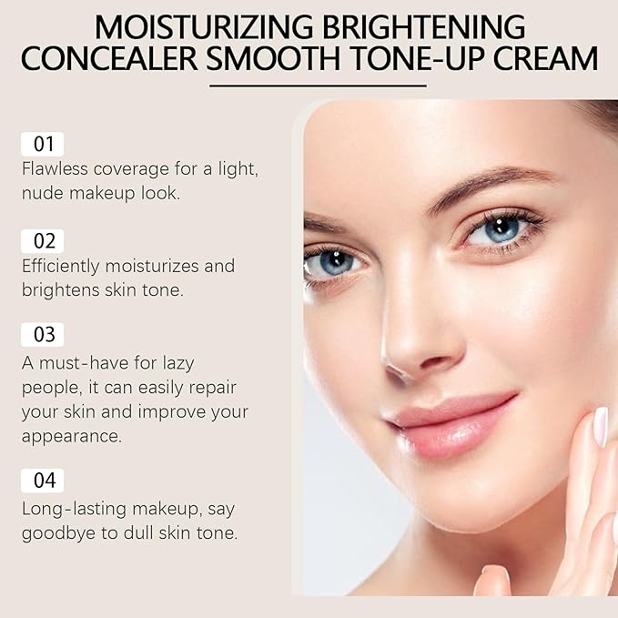 crema de maquillaje, Moisturizer brightening concealer smooth, tone up cream (2PCS)