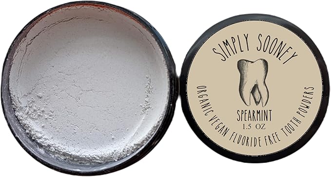 Simply Sooney Remineralizing Vegan Mineral Tooth Powder I Spearmint Formula I Natural Whitening I Stronger Teeth 1.5oz (1.5oz jar)