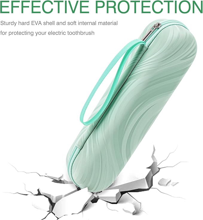 Electric Toothbrush Case, Carrier Bag for Travelling, Portable Toothbrush Carrying Case Holder Compatible with AquaSonic, Sumkyle, Oral-B iO Series, Philips Sonicare. (Green)