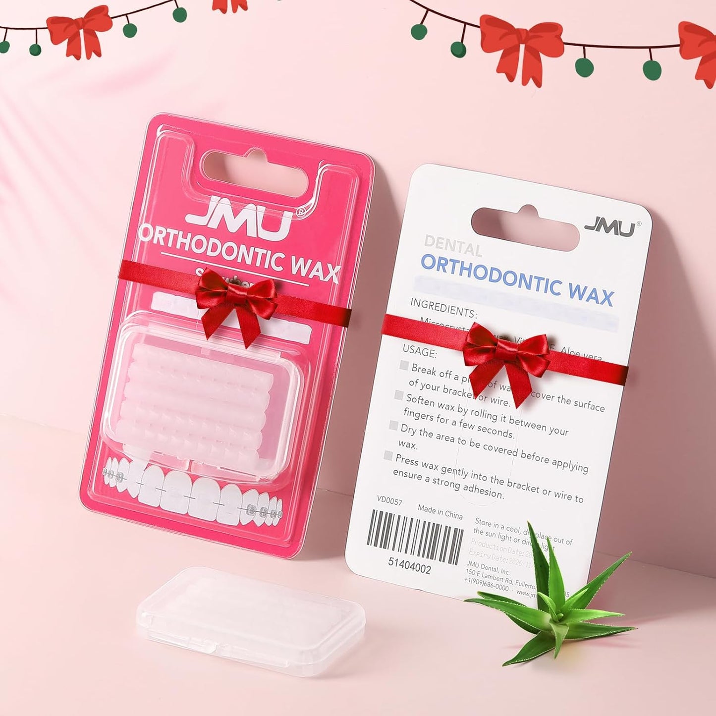 JMU Orthodontic Wax, Strawberry Flavor - 1 Pack (50 Precut Dots) - Dental Wax for Braces