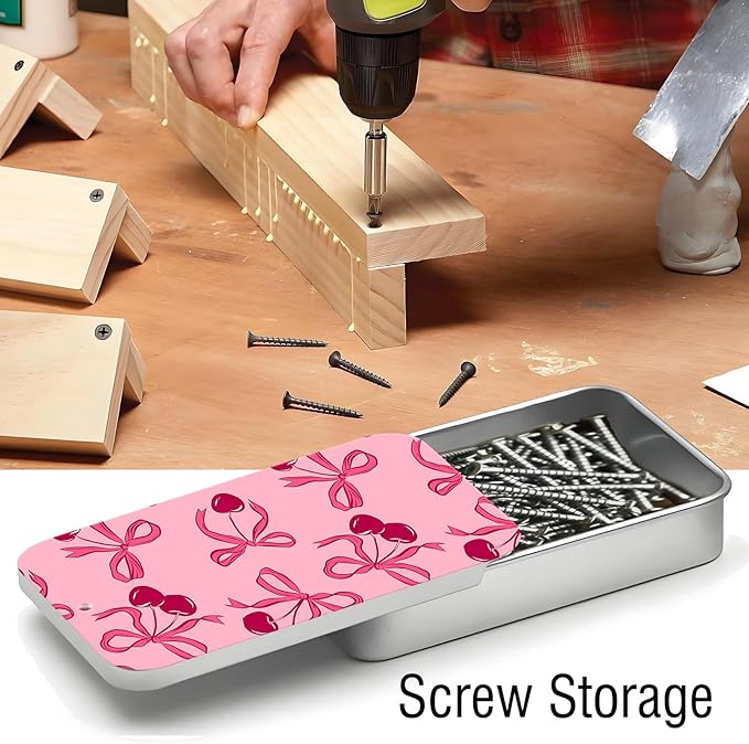 Portable Dental Floss Case, Refillable Cute Travel Floss Dispenser for Men & Women, Pocket Travel Floss Picks Case for Purse, Backpack, Bag Pink Ribbon Bows